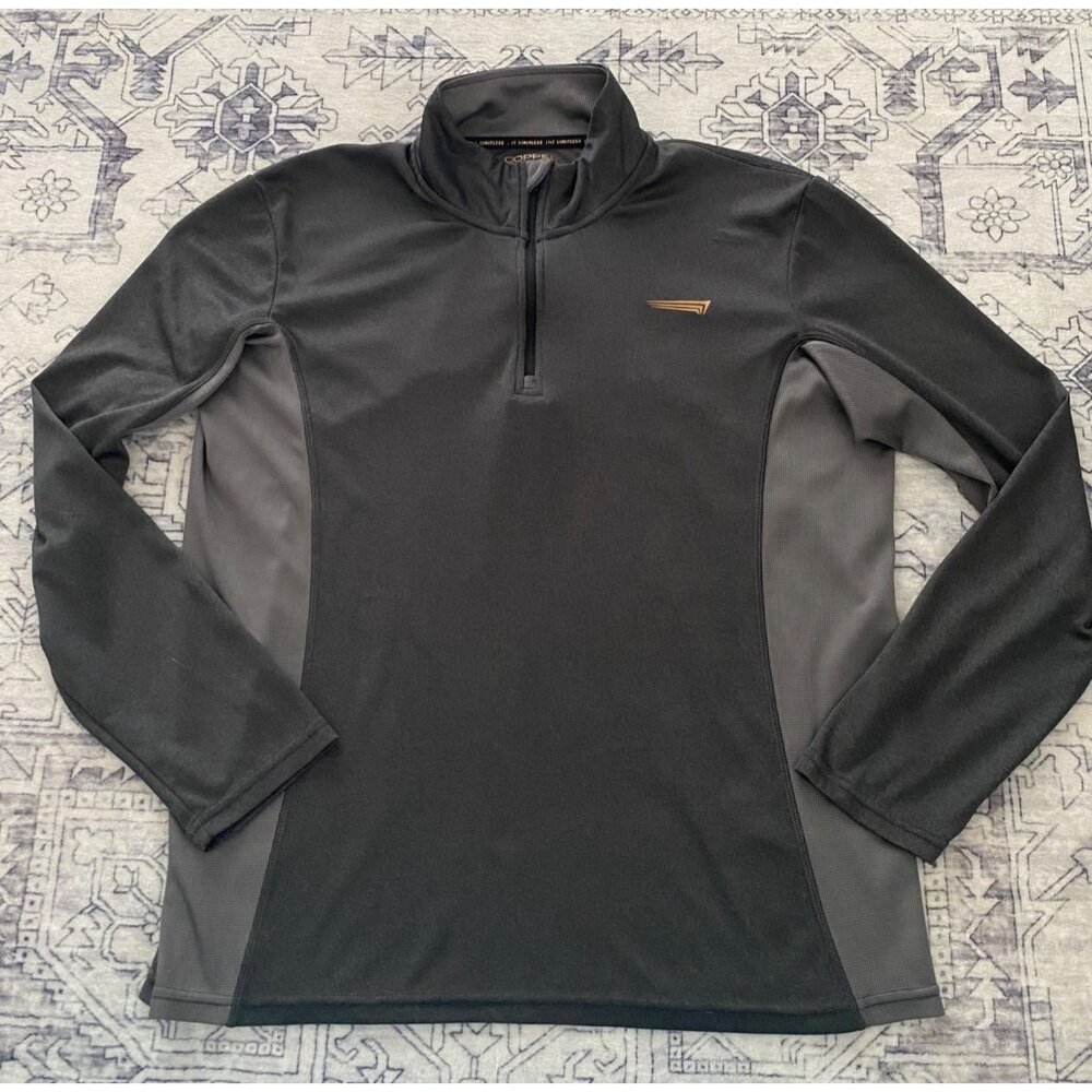 Copper Fit Mens Gray Quarter‎ Zip Pullover Medium Long Sleeve Shirt Performance